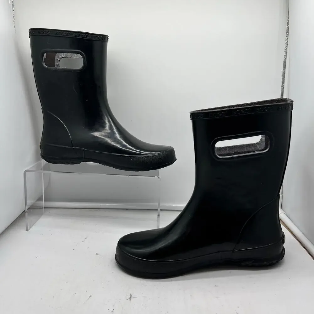 Bogs Boots Kids Youth 5 Skipper Rain Rubber Pull On Black